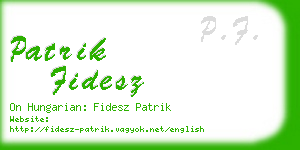 patrik fidesz business card